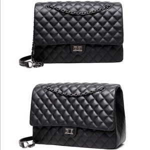 COPY - Leather black Quilt Chain Shoulder crossbo…